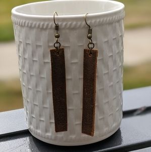 Genuine leather earrings